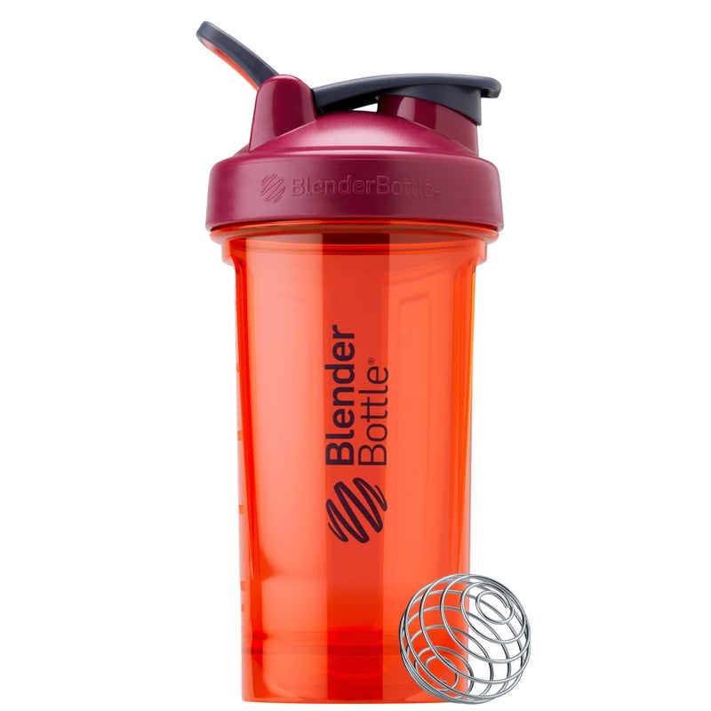 BlenderBottle زجاجة خلط بلندر بوتل برو سيريز مثالية لخلط البروتين والمكملات، سعة 24 أونصة، لون كورال كامل الألوان - Image 1