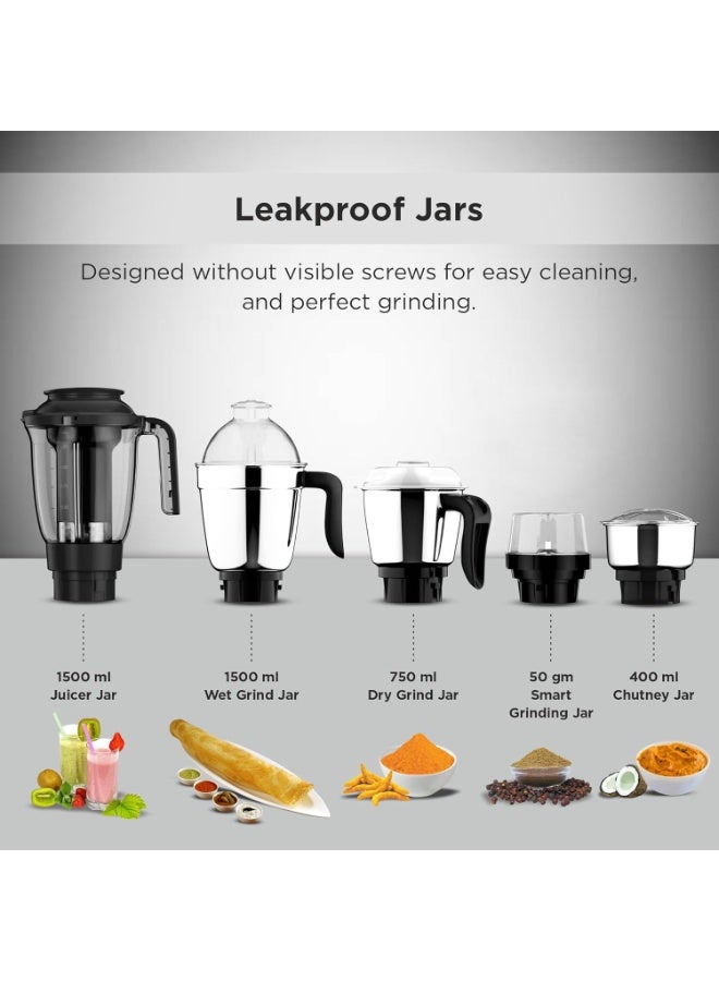 باترفلاي Butterfly Jet Elite Plus Mixer Grinder, 750W, 5 Jars, Grey - Image 4