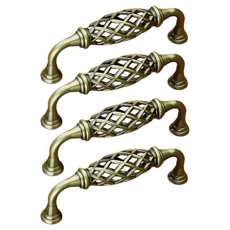 XDHLDULYK 4PCS Birdcage Cabinet Hardware Handle Pull Cast Iron Antique Door Handle Metal Barn Door Handle Center Holes Handle for Kitchen Cupboard Bedroom Wardrobe Bathroom Drawer 96Cyan - Image 2