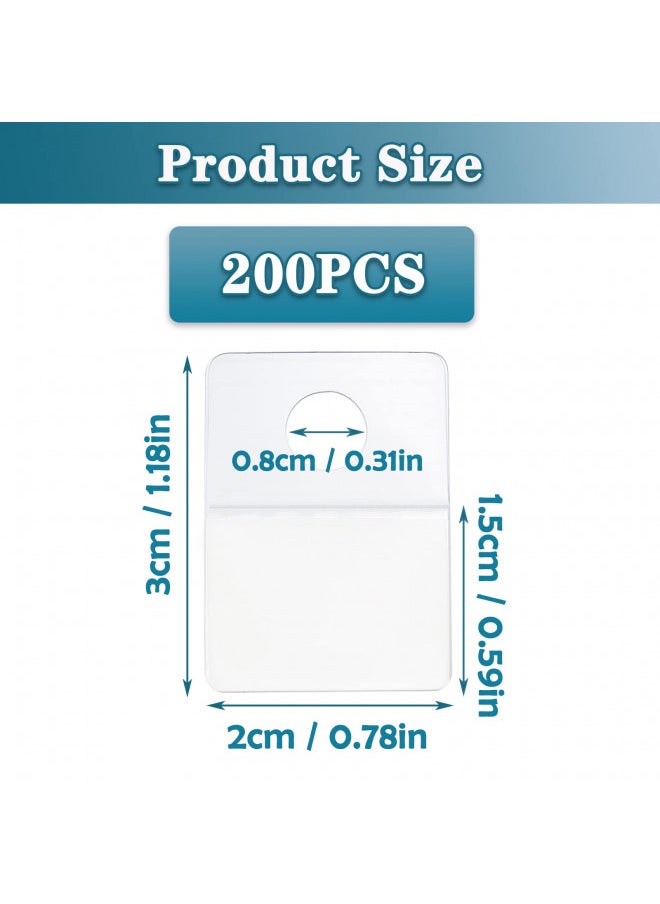 PUSNMI Hang Tags, Adhesive Tabs 200pcs Clear Self Adhesive Tabs Round Hole Hang Tabs 1.2x0.8inch Clear Sticky Hanging Tabs for Store Retail Display Sale Items  - Image 1