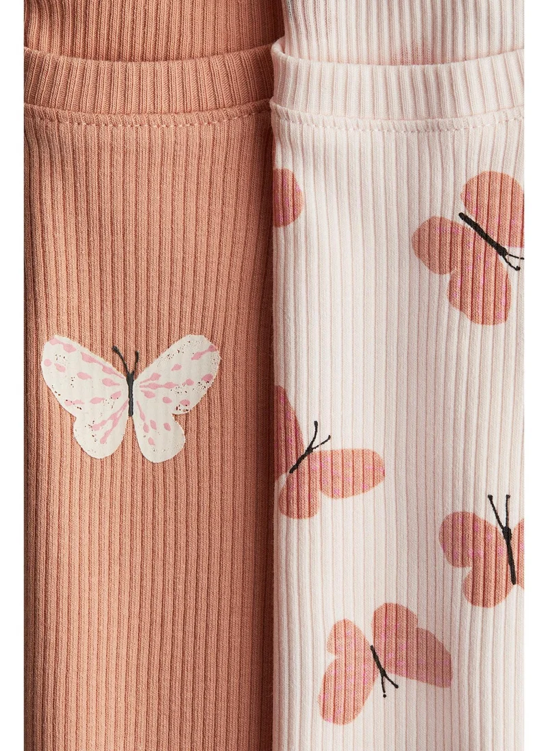 H&M 2-pack frill-trimmed cotton tops
