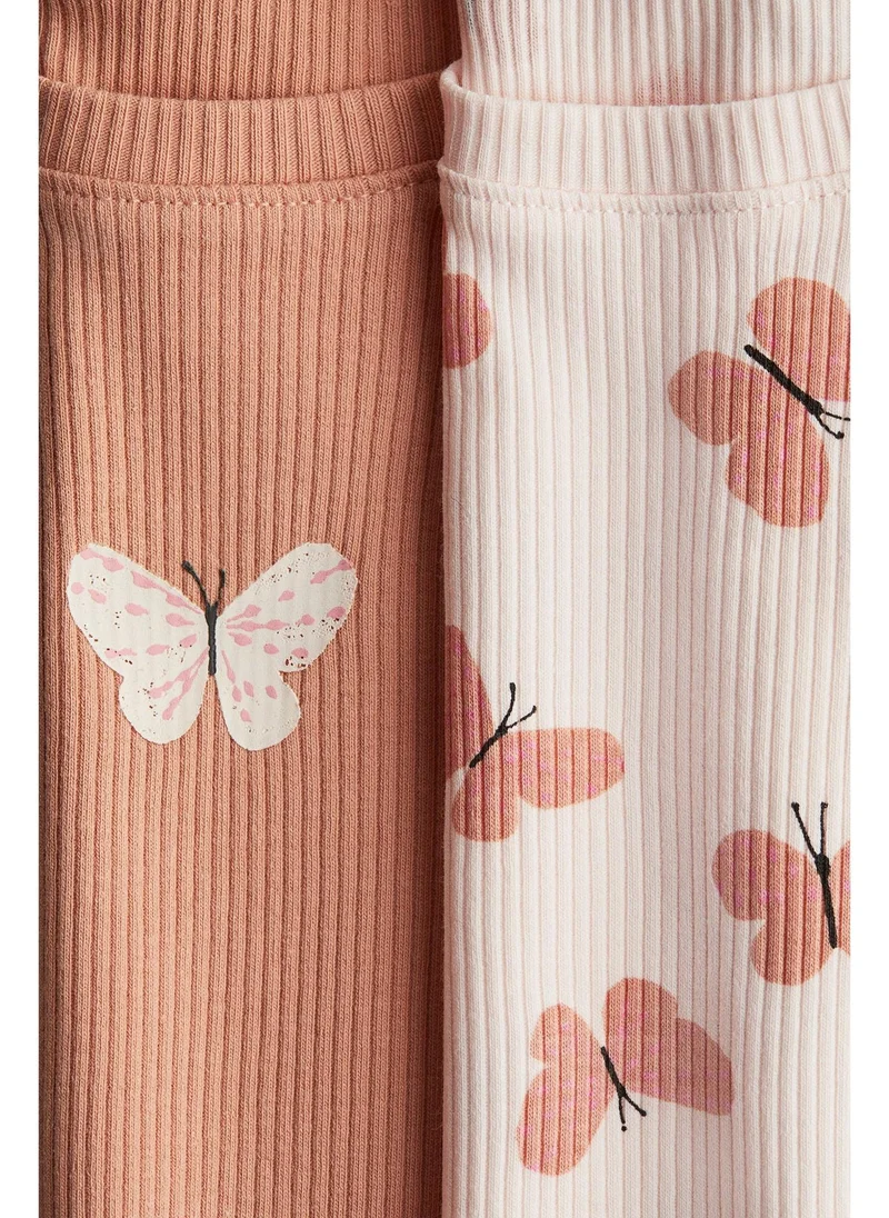 H&M 2-pack frill-trimmed cotton tops