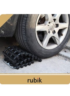 Rubik Fordable Self Vehicle Recovery Car SUV Rescue Track Sand Off The Hook Tire Tow Mat Mud Snow Emergency Rescue Anti-skid Self-help Equipment 4-Pack  - Image 3