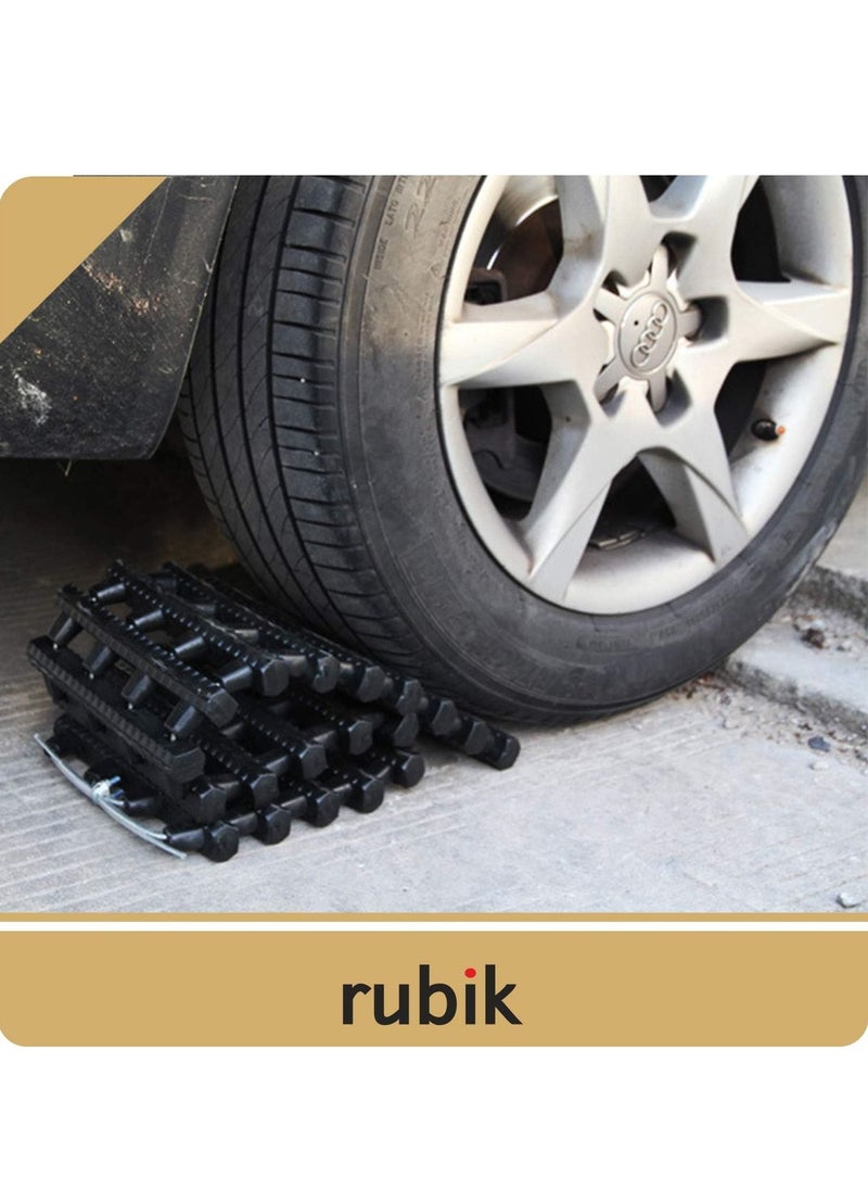 Rubik - مجموعة من 4 قطع من معدات المساعدة الذاتية المضادة للانزلاق لسيارات الدفع الرباعي وسيارات الإنقاذ والرمال والإطارات والسحب والطين والثلوج والإنقاذ في حالات الطوارئ - Image 1