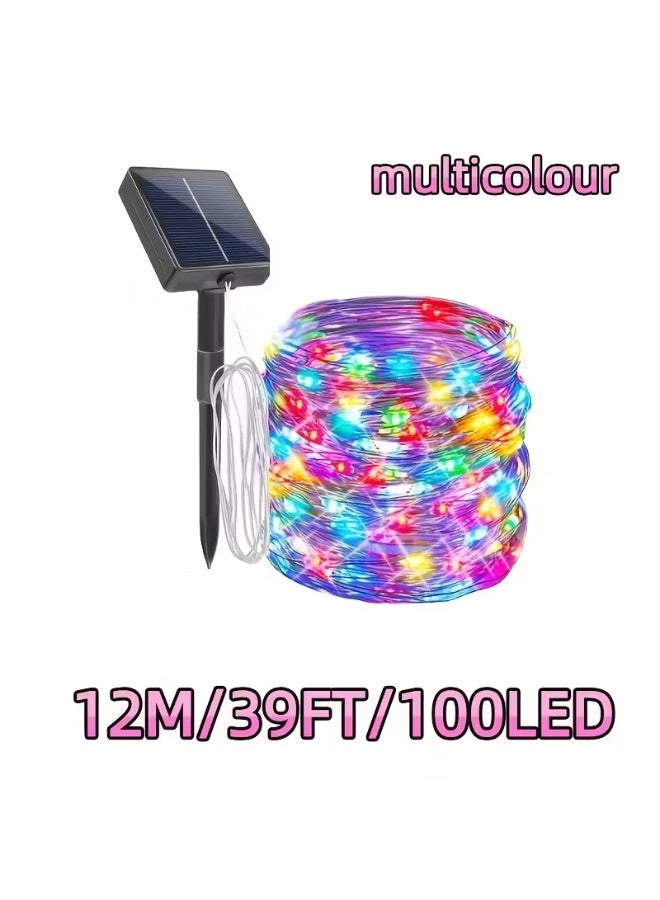 Solar Powered LED String Lights, LED Waterproof Outdoor Fairy Lights for Garden, Patio, Balcony, Ramadan & Party Decorations (Warm White, White, Multicolor, 8 Modes) - Image 1