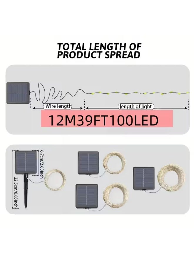 Solar Powered LED String Lights, LED Waterproof Outdoor Fairy Lights for Garden, Patio, Balcony, Ramadan & Party Decorations (Warm White, White, Multicolor, 8 Modes) - Image 3