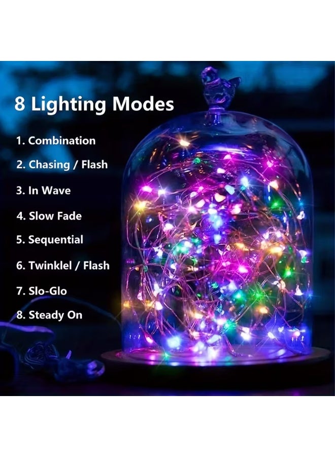 Solar Powered LED String Lights, LED Waterproof Outdoor Fairy Lights for Garden, Patio, Balcony, Ramadan & Party Decorations (Warm White, White, Multicolor, 8 Modes) - Image 4