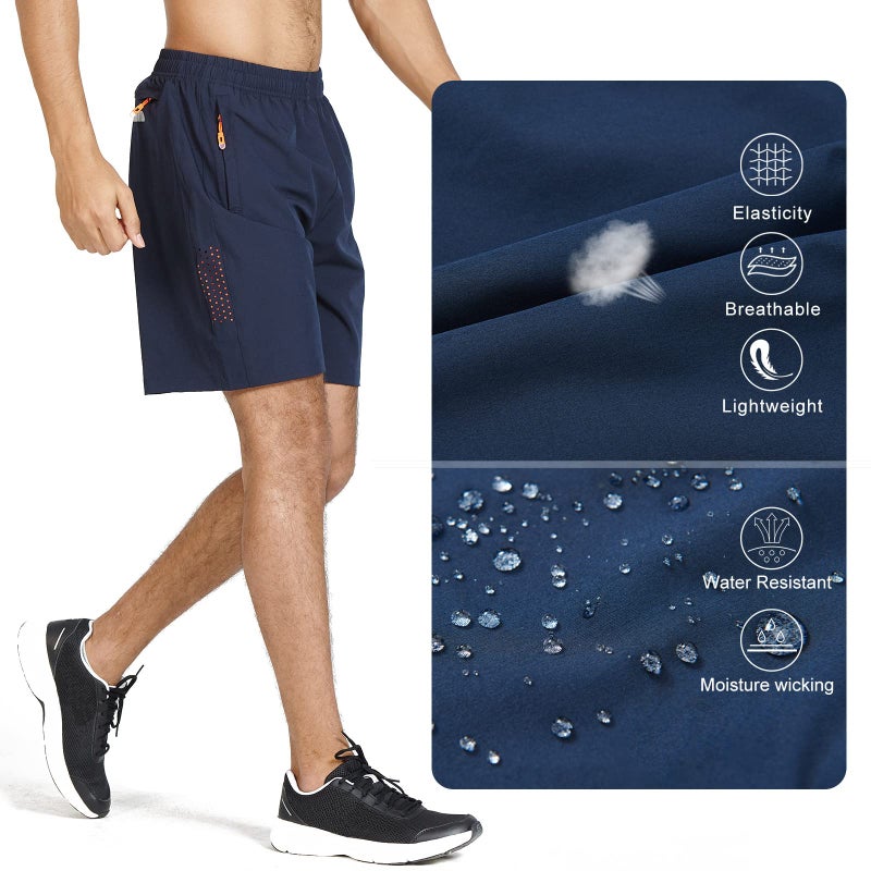 NORTHYARD Men's Athletic Running Shorts Quick Dry Workout Shorts 7"/ 5"/ 9" Lightweight Sports Gym Basketball Shorts Hiking Exercise Navy S - Image 5