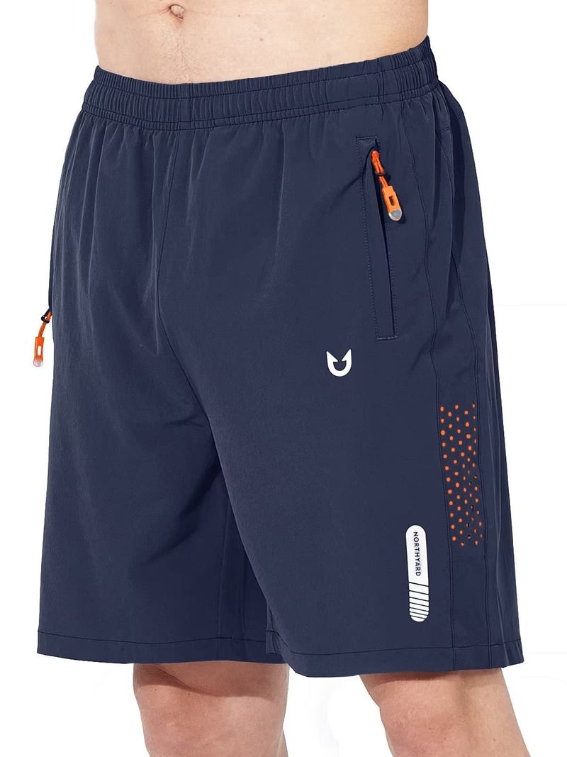 NORTHYARD Men's Athletic Running Shorts Quick Dry Workout Shorts 7"/ 5"/ 9" Lightweight Sports Gym Basketball Shorts Hiking Exercise Navy S - Image 1