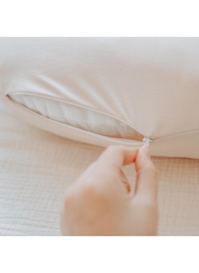 Konssy - Konssy 2 Pack Nursing Pillow Covers, Stretchy and Soft Nursing Cover for Breastfeeding Pillows, Pillow Slipcover for Baby Girls Boys Newborn (Beige,Brown) - Image 1