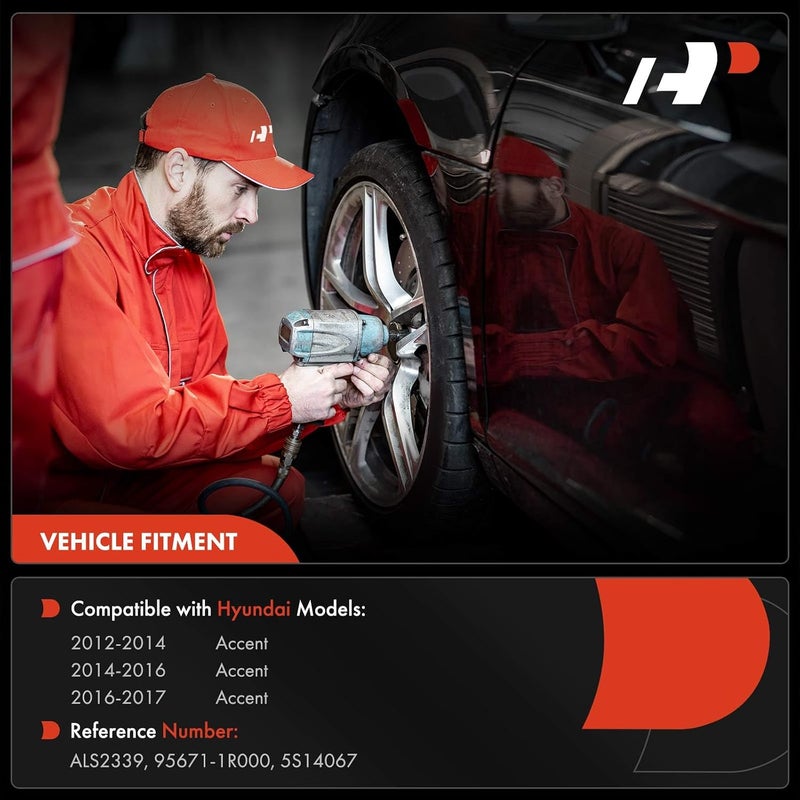A-Premium Front Right ABS Wheel Speed Sensor - Compatible with Hyundai Models - Accent 2012 2013 2014 2015 2016 2017 - Front Passenger Side, Replaces 95671-1R000, 956711R000 - Image 2