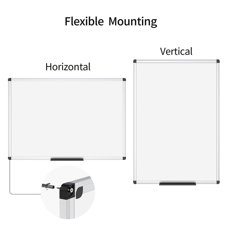 VIZ-PRO Magnetic Whiteboard/Dry Erase Board, 48 X 36 Inches, Silver Aluminium Frame - Image 3
