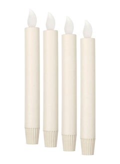 NIBEMINENT 4-Piece Led Candle Set White 10x3x22centimeter 