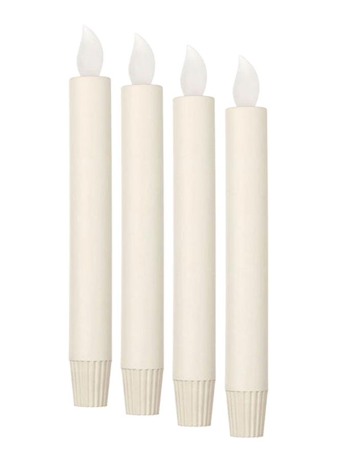 NIBEMINENT 4-Piece Led Candle Set White 10x3x22centimeter 