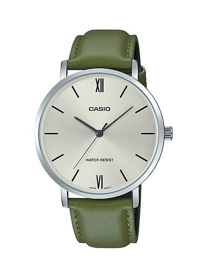 كاسيو ساعة يد من جلد بعقارب MTP-VT01L-3BUDF - Image 1