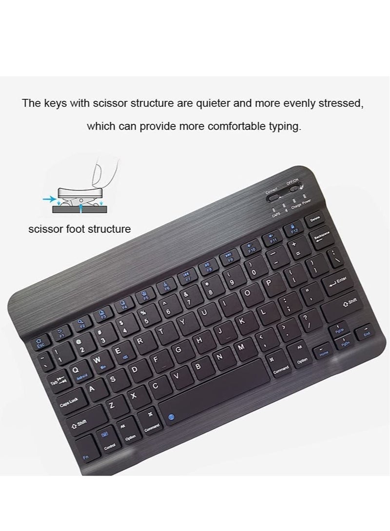 Rechargeable Bluetooth Keyboard and Mouse Combo Ultra-Slim Portable Compact Wireless Mouse Keyboard Set for Android Windows Tablet Cell Phone iPhone iPad Pro Air Mini, iPad OS/iOS 13 and above (Black)  - Image 2