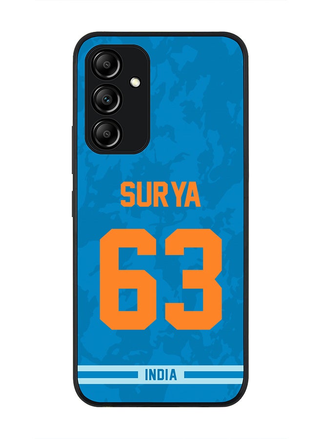 Stylizedd Rugged Black Edge Case for Samsung Galaxy A54, Slim fit Soft Case Flexible Thin Cover - Player Name - Suryakumar Yadav, Jersey Number- 63 - Image 1
