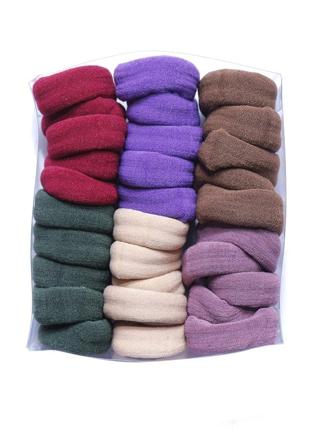 Hivata Hair Rubber 30pc Hair Rubber Bands Bright & MultiColor Elastic Cotton Stretch Hair Ties. Ponytail Holders For Girls,Women,Kids 6Colors Comfortable Cotton Elastics Hair Ties Ponytail - Image 1