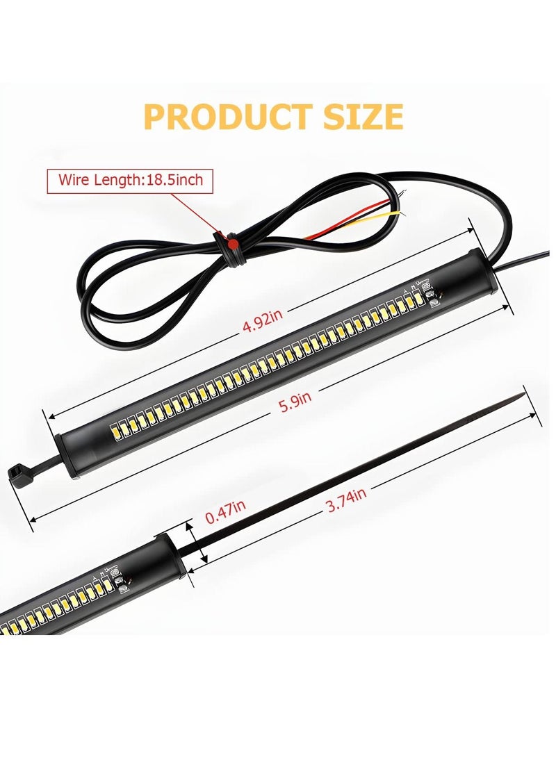 SYOSI SYOSI 2Pcs Motorcycle LED Turn Signal Light, Adjustable Switchback Dual Color White Amber Fork Turn Signal Blinkers, Universal Daytime Running Light Waterproof LED Turn Signals for Motorcycle - Image 5