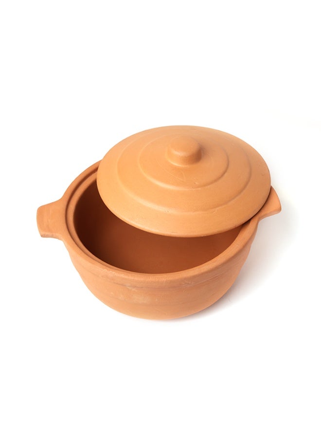 ارك قدر طهي يدوي من الطين الحراري من آرك مع غطاء | وعاء طين طبيعي للطهي البطيء، والبرياني، والكاري، والشوربات | ٣ لتر - Image 3
