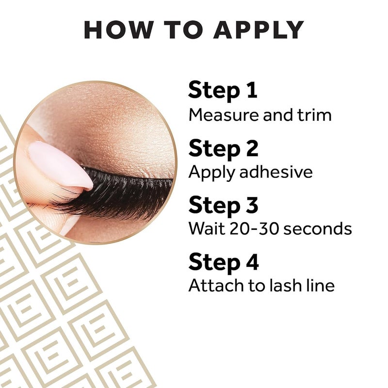 Eylure False Lashes, Luxe Silk Marquise with Adhesive Included, 3 Pair Black - Image 2