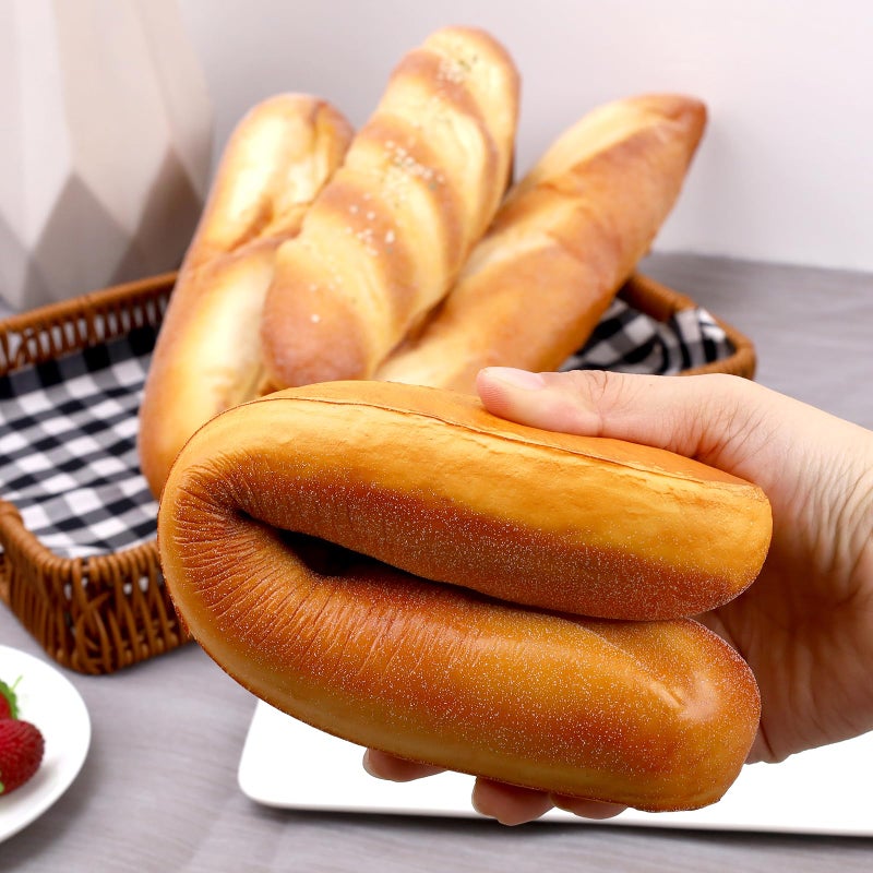 Gresorth 4 Pcs Artificial Bread Decoration Fake Loaf Dessert Model Realistic French Baguette Simulation Sesame Pastries Display for Home Kitchen - Image 5