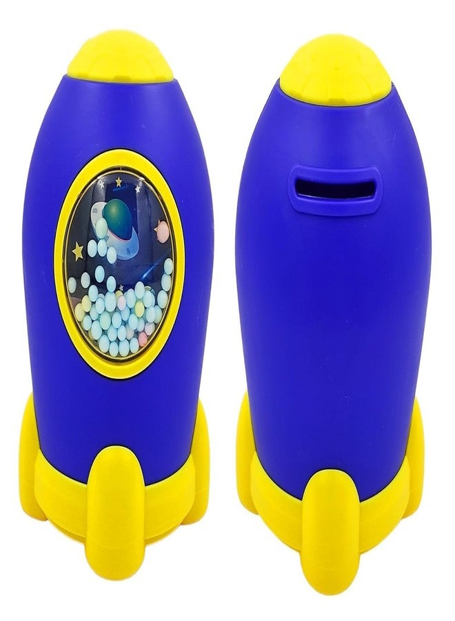 HIGH TRUSTED® Kids Modern Space Shape Gullak with Number Code Lock | Secure Piggy Bank for Kids & Adults | Unique Coin Savings Box | Ideal Gift with Password Protection (Assorted Yellow Blue)