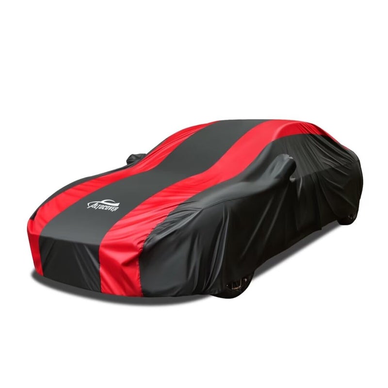 AltoCover Car Cover Waterproof All Weather Protection with Red Stripe Design, Universal Fit Toyota Camry Solara, Ford Fusion, Kia Stinger Optima, Nissan Maxima, VW Passat, Subaru Legcy - Image 1