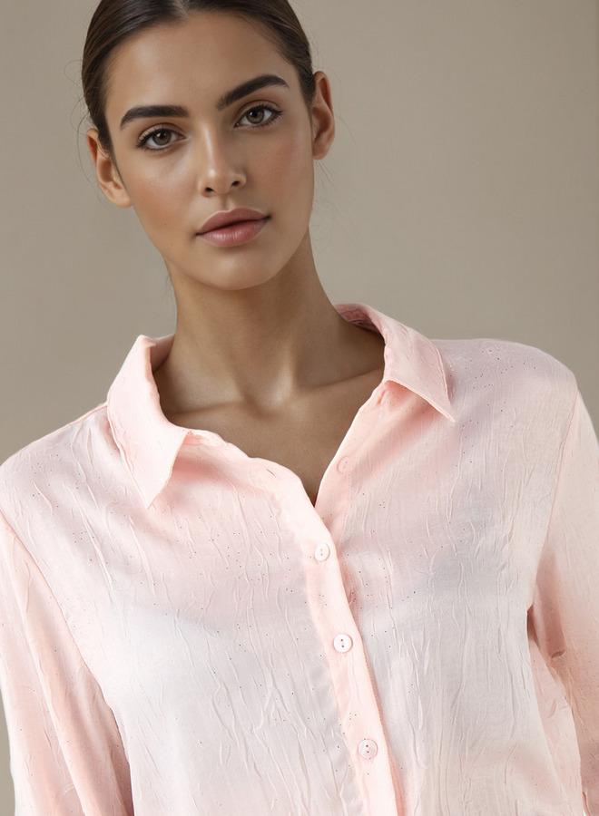 سبلاش فيڤ قميص فيسكوز بقصة عادية بنقوش وياقة - Image 4