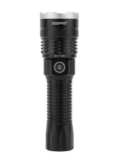 GEEPAS Rechargeable LED Flashlight 20W| 2500 Lumens Output Perfect for Indoor and Outdoor Use| 5000 mAh Battery 10 Hours Continuous Working C-type charging with Aluminum Housing, Lithium Battery and 1000 M Distance Covering GFL51000 Black  - Image 2