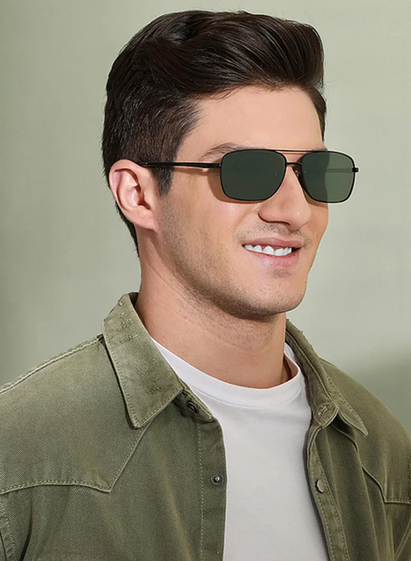 VINCENT CHASE VINCENT CHASE EYEWEAR | Rectangular Stylish Sunglasses | Polarized & UV Protected | For Men & Women | (61) Green | VC S10802- Pack of 1