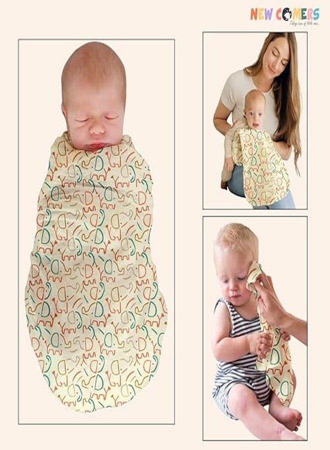 NEW COMERS Baby Muslin Cloth Set | 6 Pcs Double Layered Pure Cotton Swaddle Wrap | Soft & Absorbent Baby Burp Cloth & Reusable Washcloth Towels, White (SBW_11) - Image 3