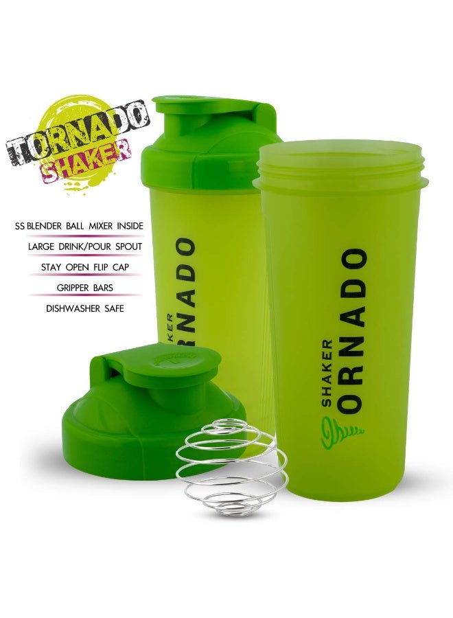 Trueware Tornado Gym Shaker - Protein Shake Mixer with Leak-Proof Design | Food grade Plastic | BPA-Free 700ml Capacity | Ideal Workout Blender for Fitness Lovers | Sports Bottle with Easy-Grip Lid for Smoothies and Protein Shakes"|  Set of 2 - Image 2