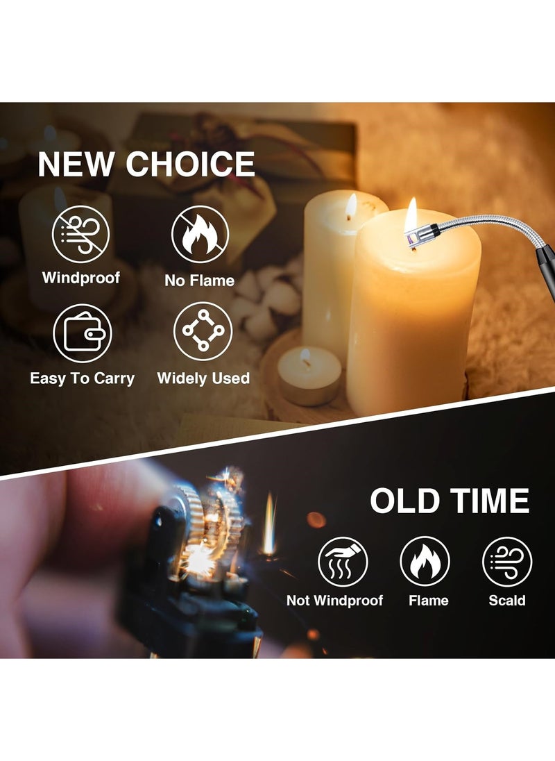 CHU DAI Electric Lighter Arc Windproof Flameless with 360° Flexible Neck & LED Power Display, Lighters for Candle for BBQ, Grill, Camping, Fireplace, Stove  - Image 5