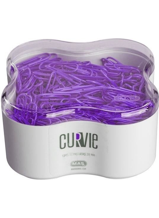 MAS Curvie Colored Paper Clips 500 Pack Purple 