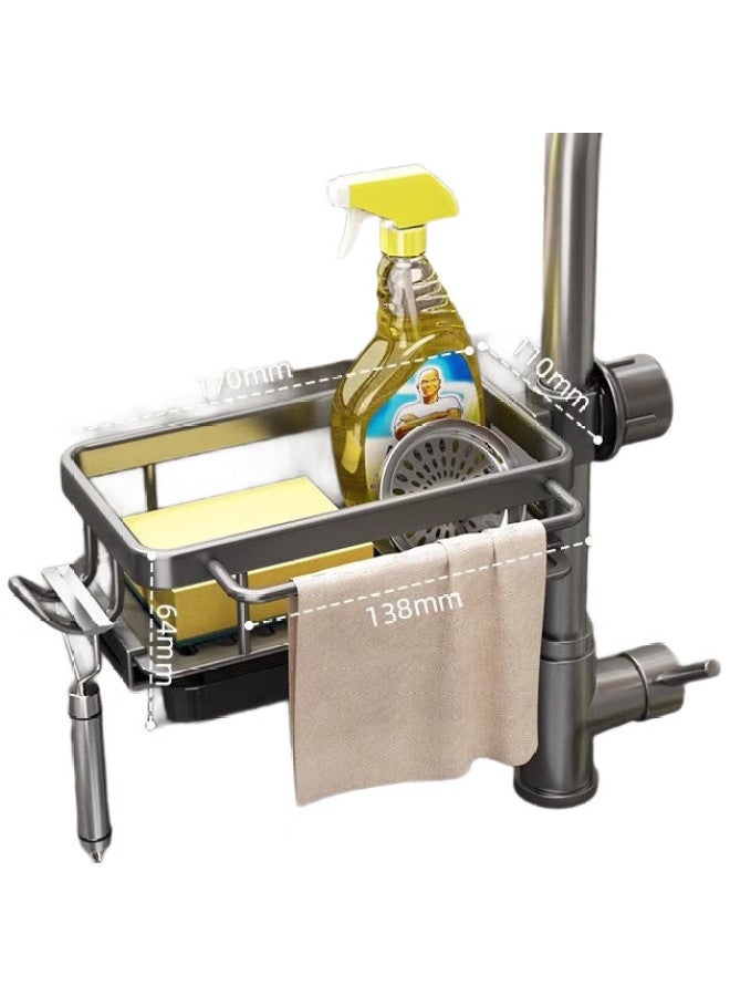 Additive Degree Jiadu Kitchen Faucet Storage Rack, Dishwashing Sink, Vegetable Washing Basin, Multifunctional Sponge Cloth Draining Storage Shelf - Image 2