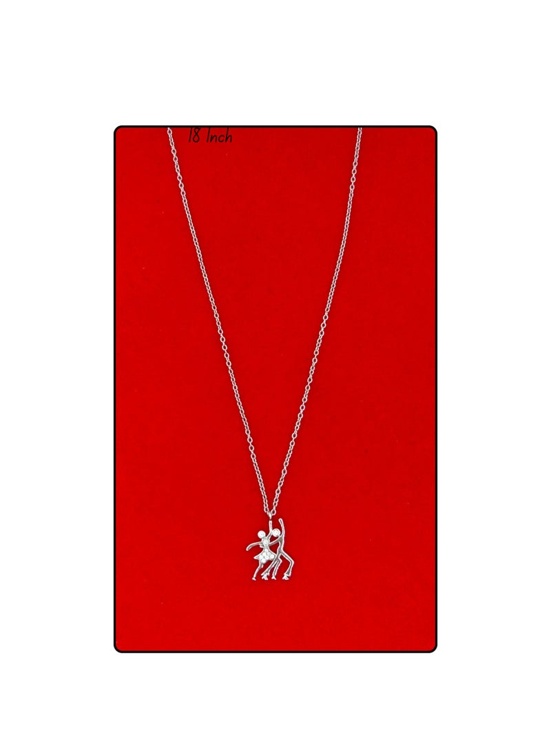 Armaaj Silver pendant Necklace featuring a Ballroom or tango dancing couple - Image 1