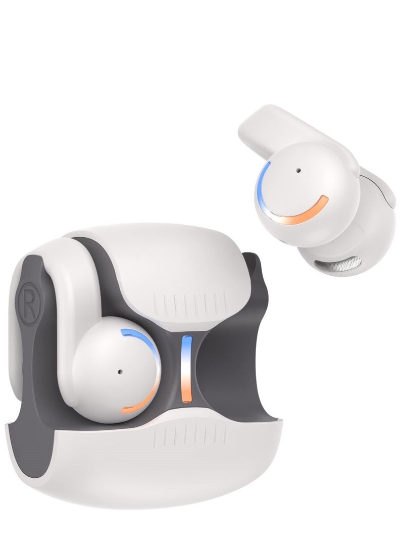 havit Open Ear Wireless Clip Earbuds Bluetooth 5.3 Earpods for Android & iPhone – Sports Headphones with 3D Stereo Sound, Comfortable On-Ear Design, Perfect for Running, Cycling, Driving, Gym Workouts & Outdoor Activities – Sweatproof & Secure Fit (White/Grey) - Image 1