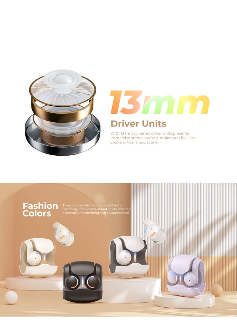 havit Open Ear Wireless Clip Earbuds Bluetooth 5.3 Earpods for Android & iPhone – Sports Headphones with 3D Stereo Sound, Comfortable On-Ear Design, Perfect for Running, Cycling, Driving, Gym Workouts & Outdoor Activities – Sweatproof & Secure Fit (White/Grey) - Image 4