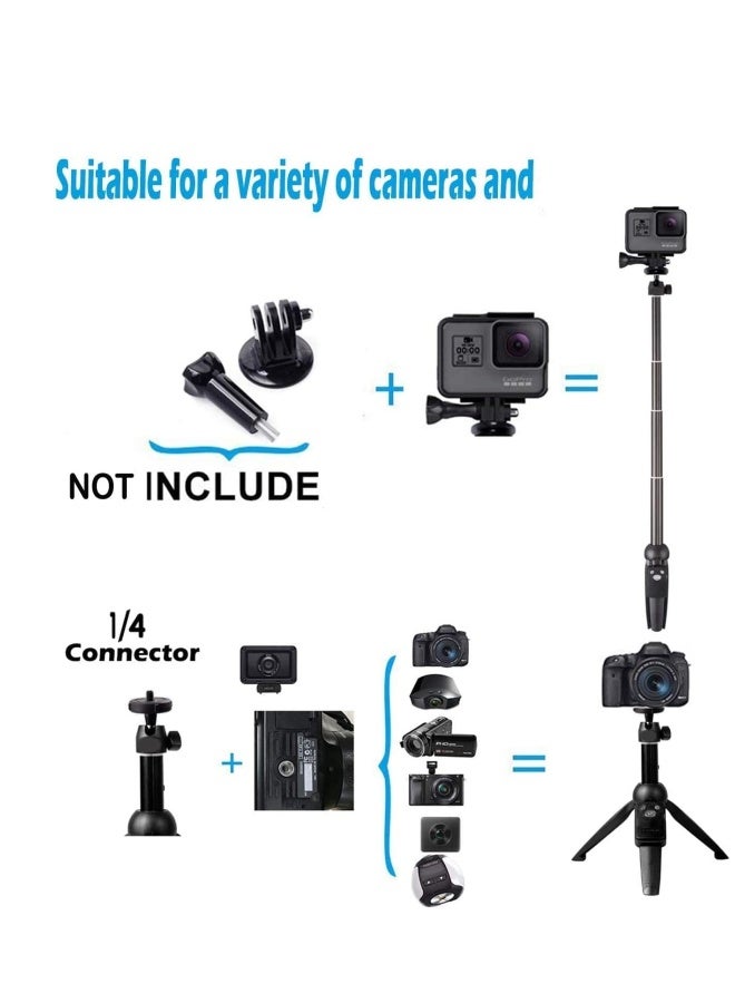 DUSALA Selfie Stick For Phone Size 4.5-6.2Inch Extendable Selfie Stick Tripod with Bluetooth Wireless Remote Phone Holder (YT9928 Black) - Image 2