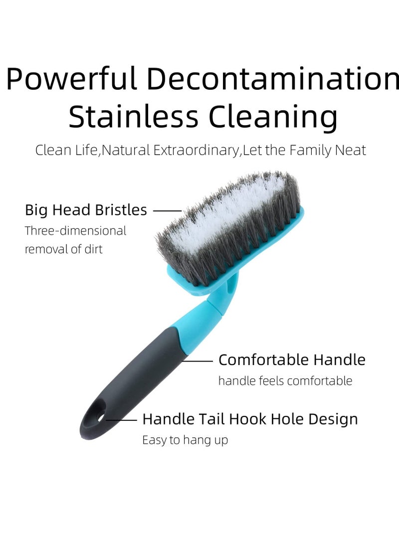 SYOSI فرشاة فرك مع مقبض مريح وشعيرات متينة، تنظيف الحمام، الحمام، البلاط، الأرضية، فرشاة تنظيف المطبخ (2 عبوة) - Image 2