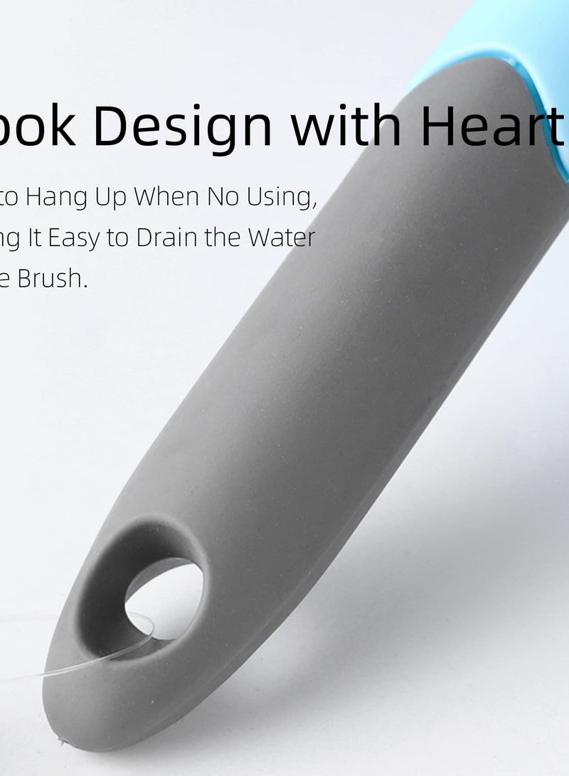 SYOSI فرشاة فرك مع مقبض مريح وشعيرات متينة، تنظيف الحمام، الحمام، البلاط، الأرضية، فرشاة تنظيف المطبخ (2 عبوة) - Image 4