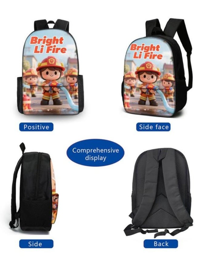 Bright Li Fire Three-piece set of cartoon bags, easily cope with various occasions (students, children, friends' outings, mountain climbing, schooling, etc.) | Backpack + hand-held + stationery bag | School season/holiday gifts - 109 - Image 3