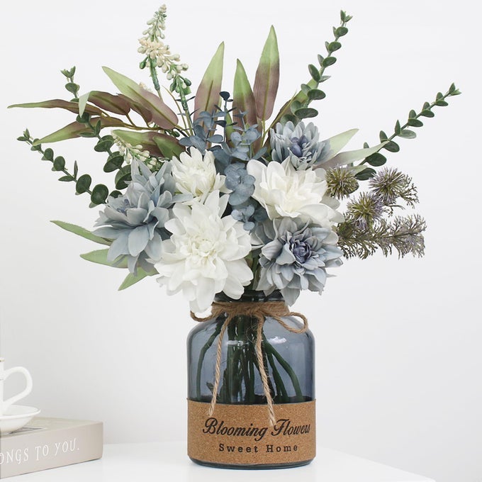 FAKE FLOWERS IN VASEARTIFICIAL FLOWERS IN VASETABLE CENTERPIECES FOR DINING ROOMFLOWER CENTERPIECES FOR TABLESFAUX FLOWERS IN VASEKITCHEN TABLE DECORCOFFEE TABLE DECOR