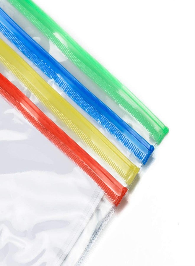 Umikk Zipper Pouch Document Bag, 26 Pcs Zip File Folders, PVC Waterproof Zip Document Filing Folder with 4 Colors, A4 Size/US Letter Size - Image 2