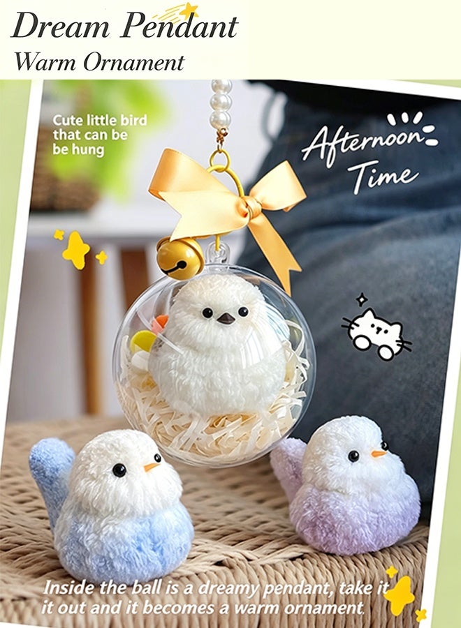Organizer Pipe Cleaners Craft, 2 Assorted Colors Pipe Cleaners Bulk, Handmade Plush Chick Transparent Ball Hanging Pendant, Elegant Purple Bow Pearl Chain Car Interior Decor, Cute Ornament for Backpack, Handbag & Festive Gift - Image 2