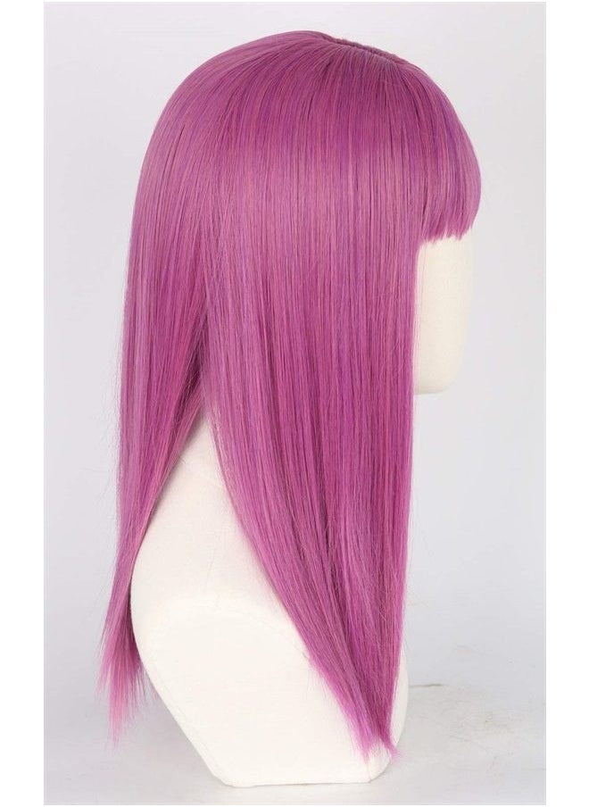 Topcosplay Kids Girls Mal Wig Purple Long Straight Cosplay Wig Halloween Costumes Wigs 