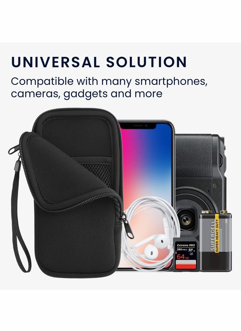 Excefore phone holster Universal Cell Sleeve Mobile Bag with Zipper, Wrist Strap Neoprene Phone Pouch  - Image 4