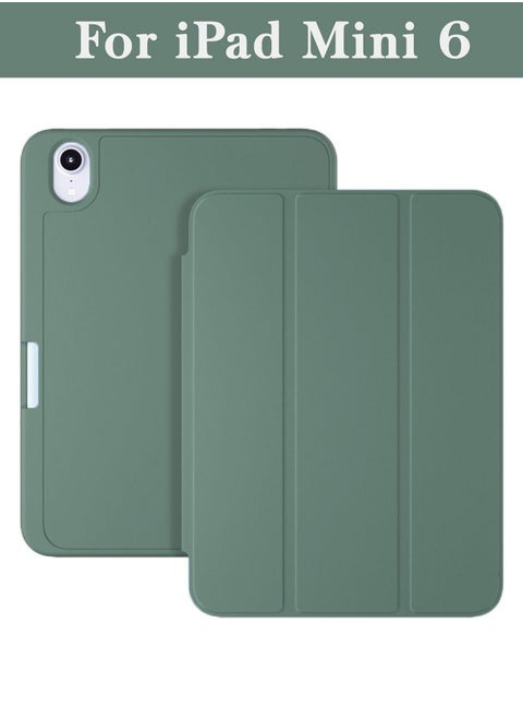 iPad Mini 6 Cover with Pencil Holder Silicone Smart Folding Case Compatible with Apple iPad Mini 6 2021 8.3 Inch