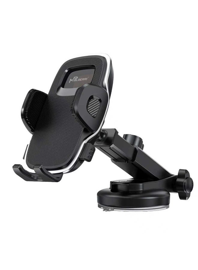 MPBLBERRI Car Phone Holder with Suction Cup – Adjustable Dashboard & Windshield Mobile Mount with Strong Suction, One-Hand Operation & Multi-Angle Rotation for iPhone, Samsung & Android